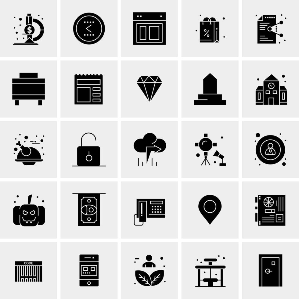 25 iconos de negocios universales vector ilustración de icono creativo para usar en proyectos relacionados con la web y dispositivos móviles