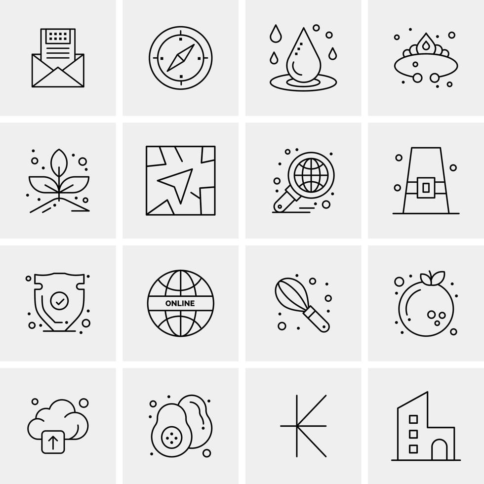 16 iconos universales de negocios vector ilustración de icono creativo para usar en proyectos relacionados con la web y dispositivos móviles