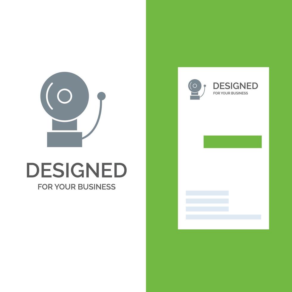 Alarm Bell School Grey Logo Design and Business Card Template vector