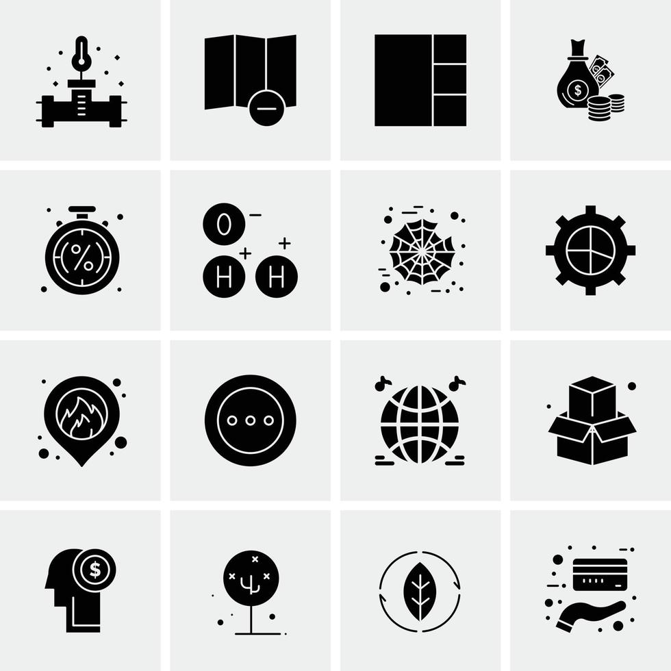 16 iconos universales de negocios vector ilustración de icono creativo para usar en proyectos relacionados con la web y dispositivos móviles