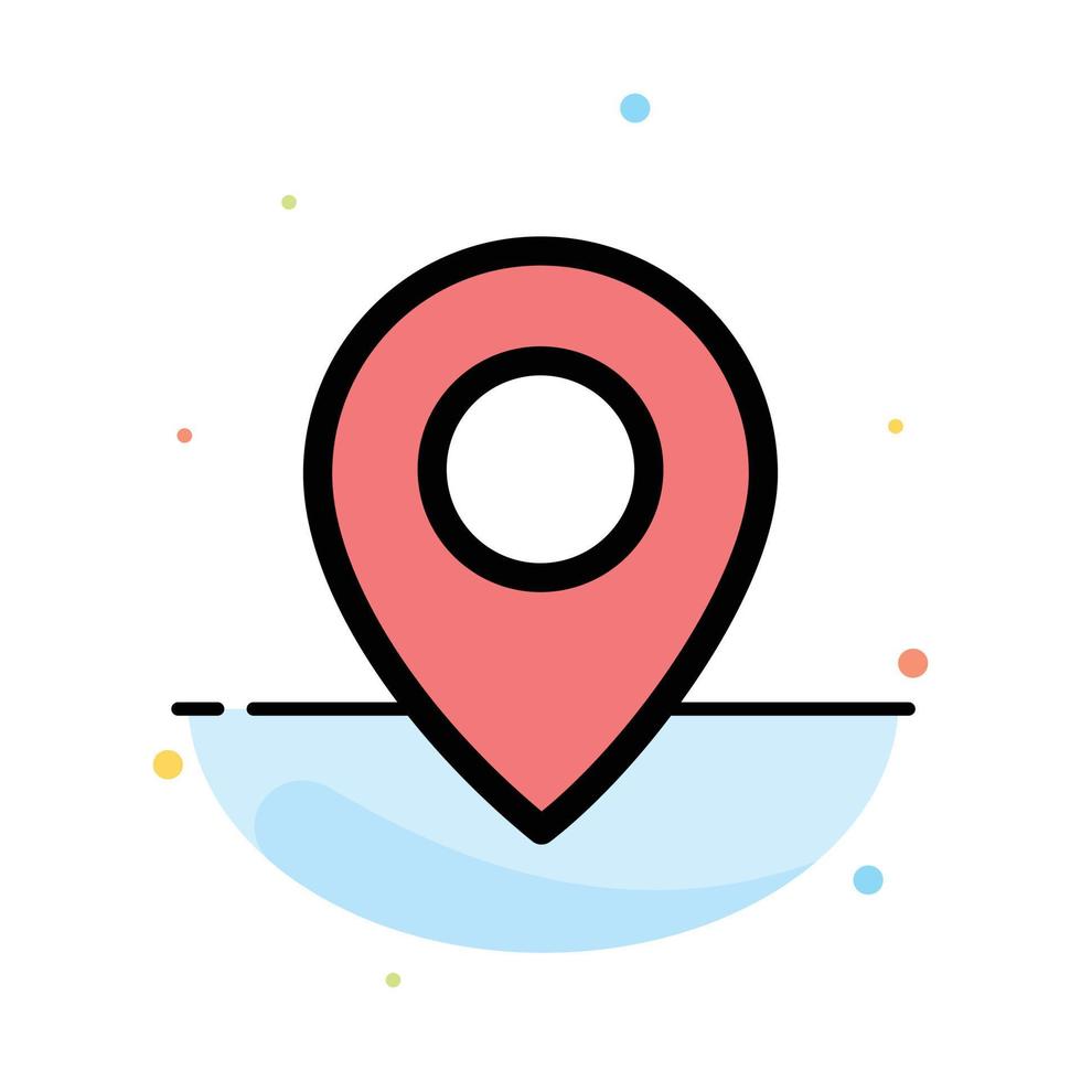 Twitter Location Map Abstract Flat Color Icon Template vector