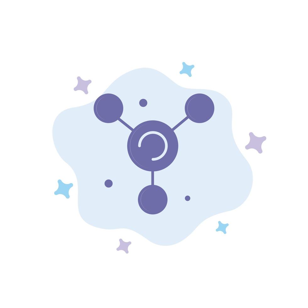 Atom Molecule Science Blue Icon on Abstract Cloud Background vector