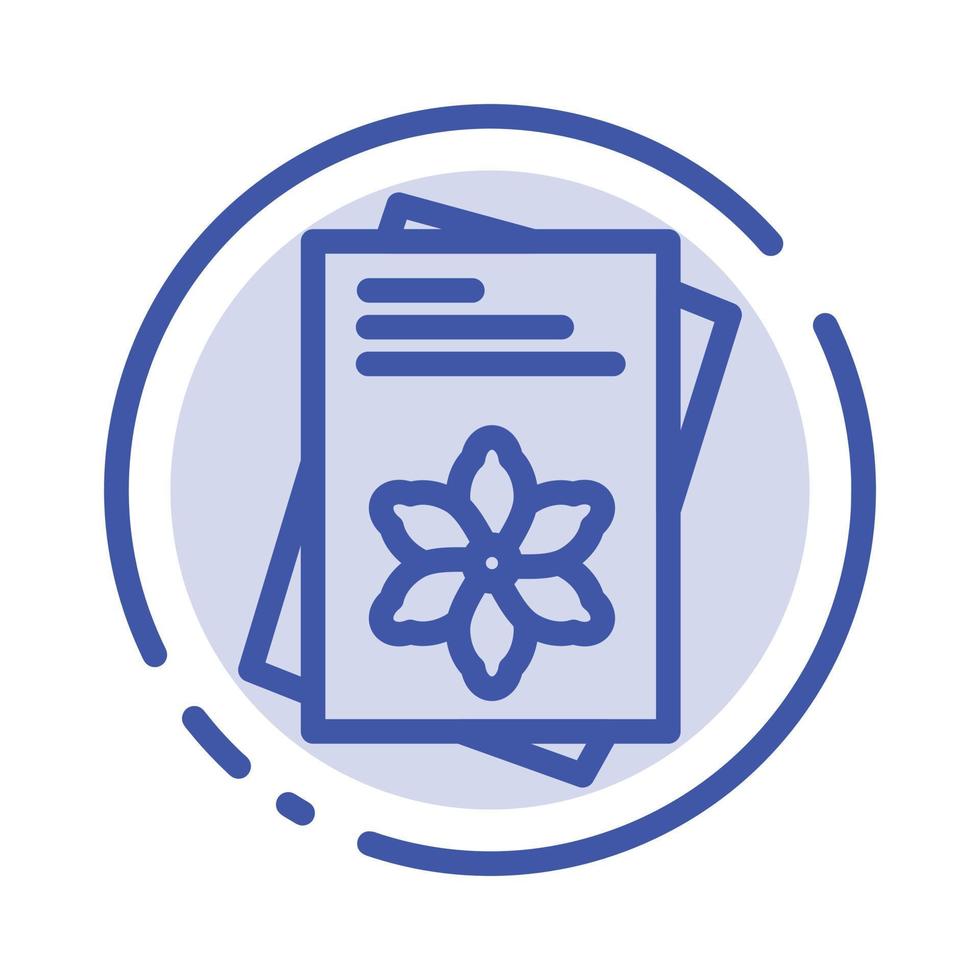 Seeds File Flower Spring Blue Dotted Line Line Icon vector