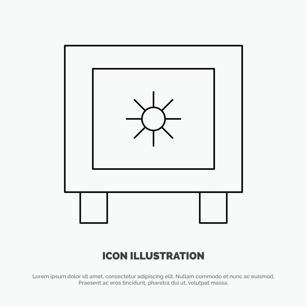 Locker Lock Global Logistic Line Icon Vector