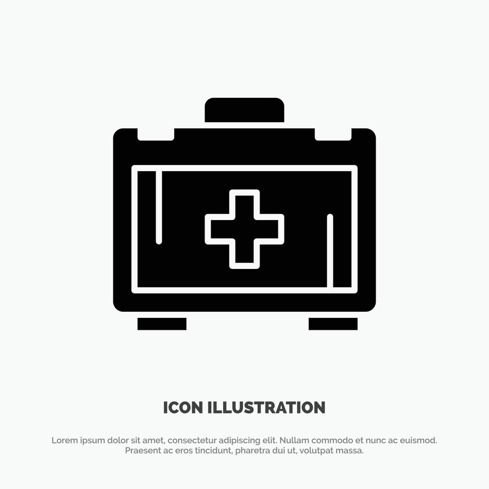 Bag Health bag Motivation solid Glyph Icon vector