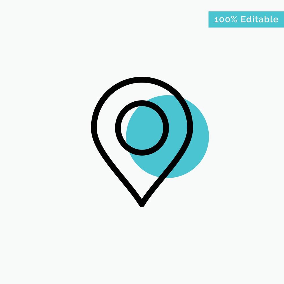 Location Marker Pin turquoise highlight circle point Vector icon