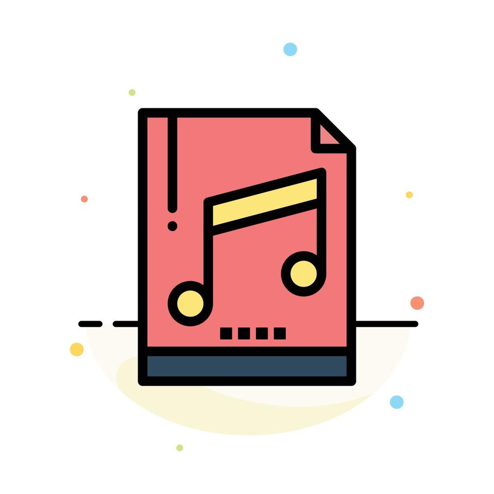 Audio Computer File Mp3 Sample Abstract Flat Color Icon Template vector