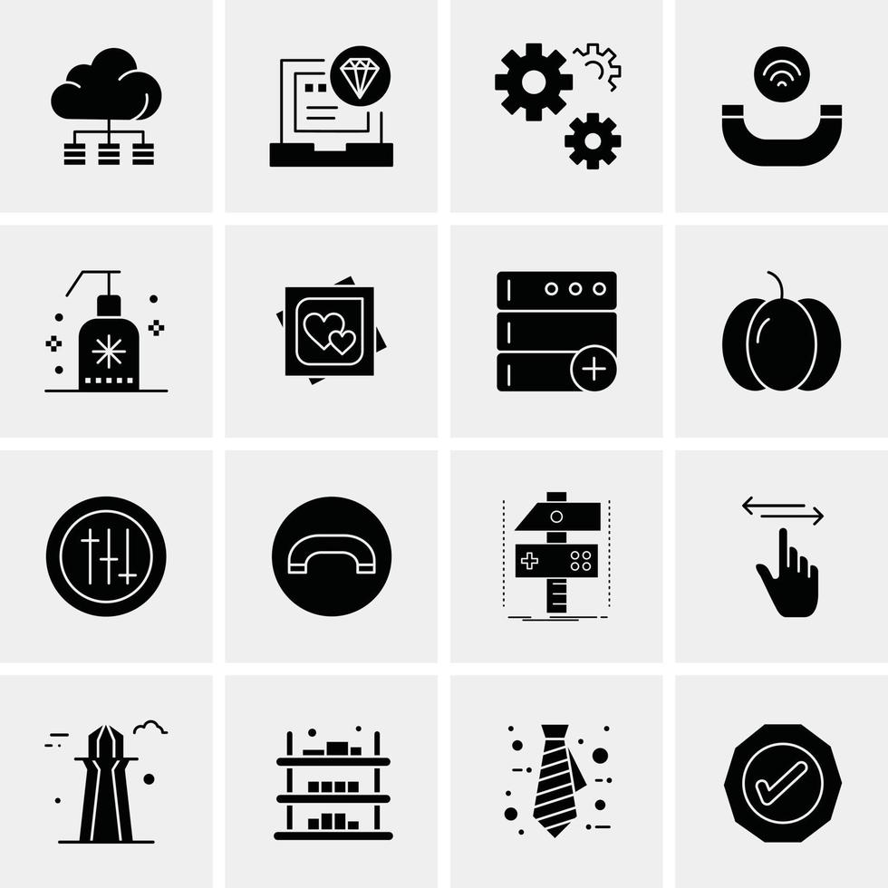 16 iconos universales de negocios vector ilustración de icono creativo para usar en proyectos relacionados con la web y dispositivos móviles