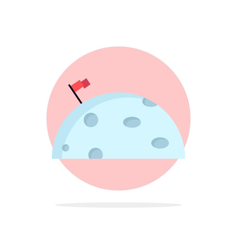 planet space moon flag mars Flat Color Icon Vector