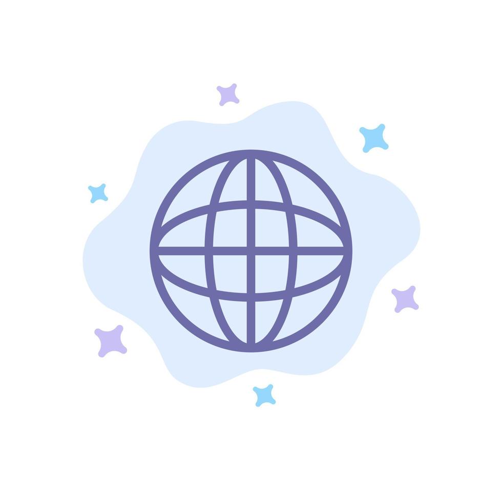 World Globe Internet Education Blue Icon on Abstract Cloud Background vector