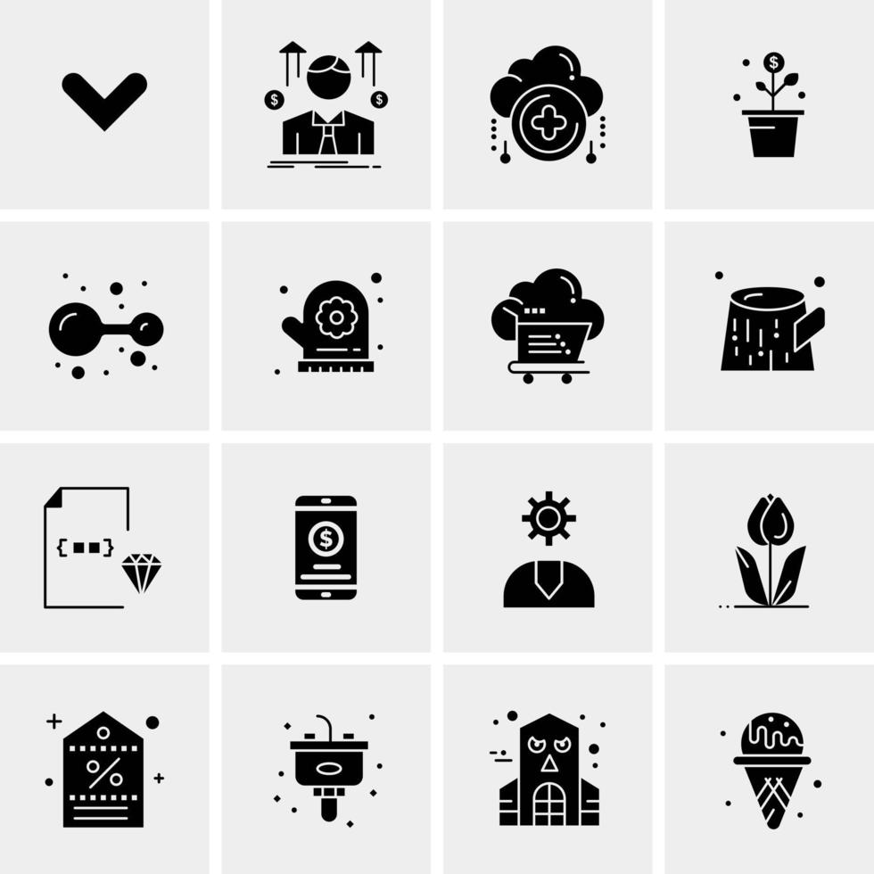 16 iconos universales de negocios vector ilustración de icono creativo para usar en proyectos relacionados con la web y dispositivos móviles