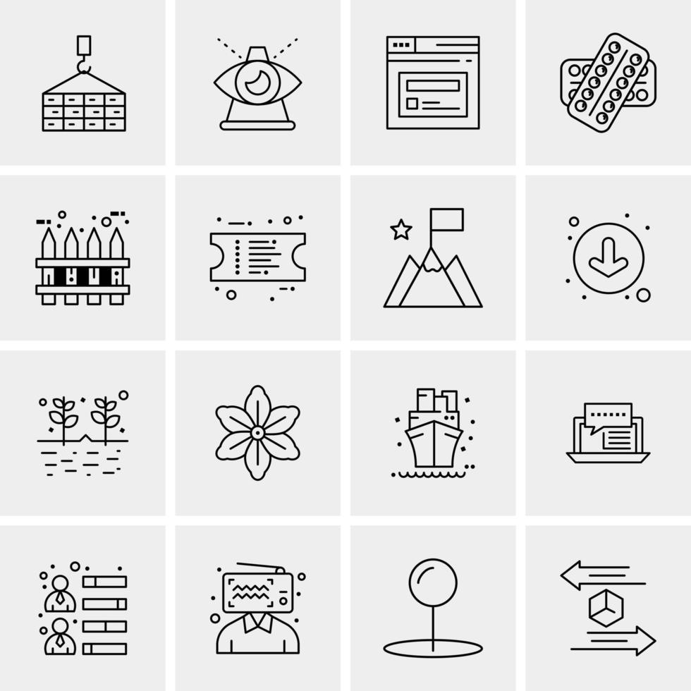 16 iconos universales de negocios vector ilustración de icono creativo para usar en proyectos relacionados con la web y dispositivos móviles