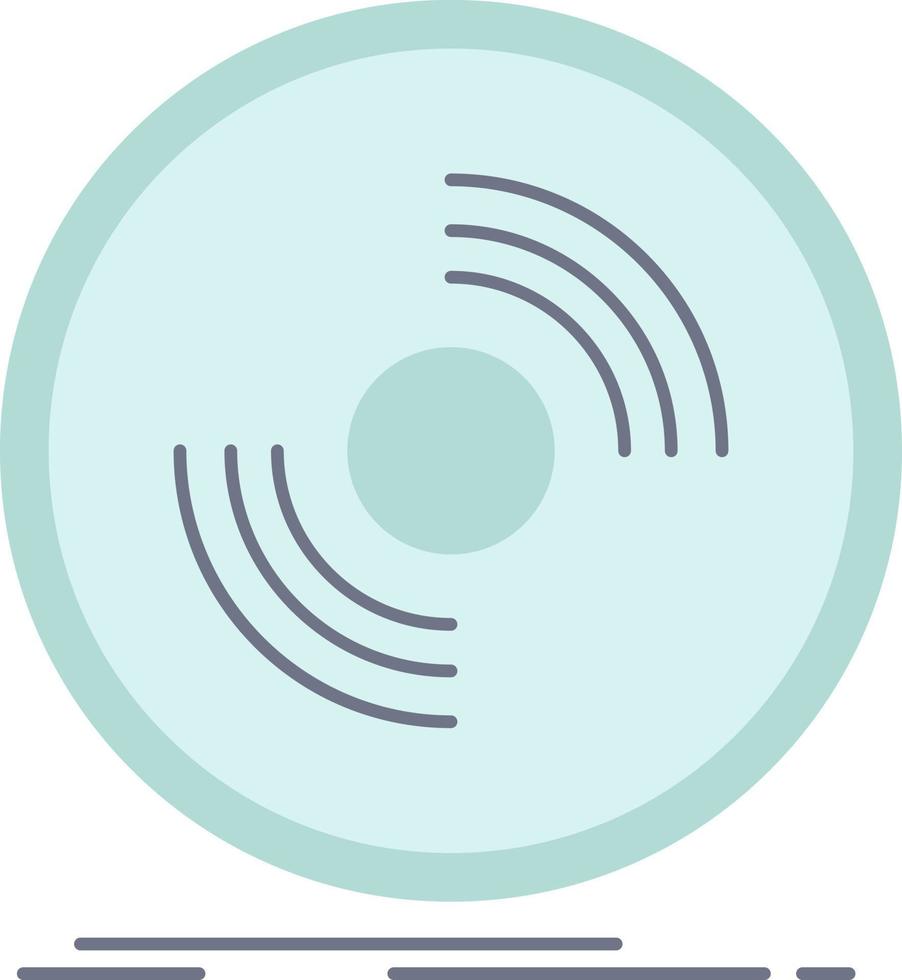 Disc dj phonograph record vinyl Flat Color Icon Vector