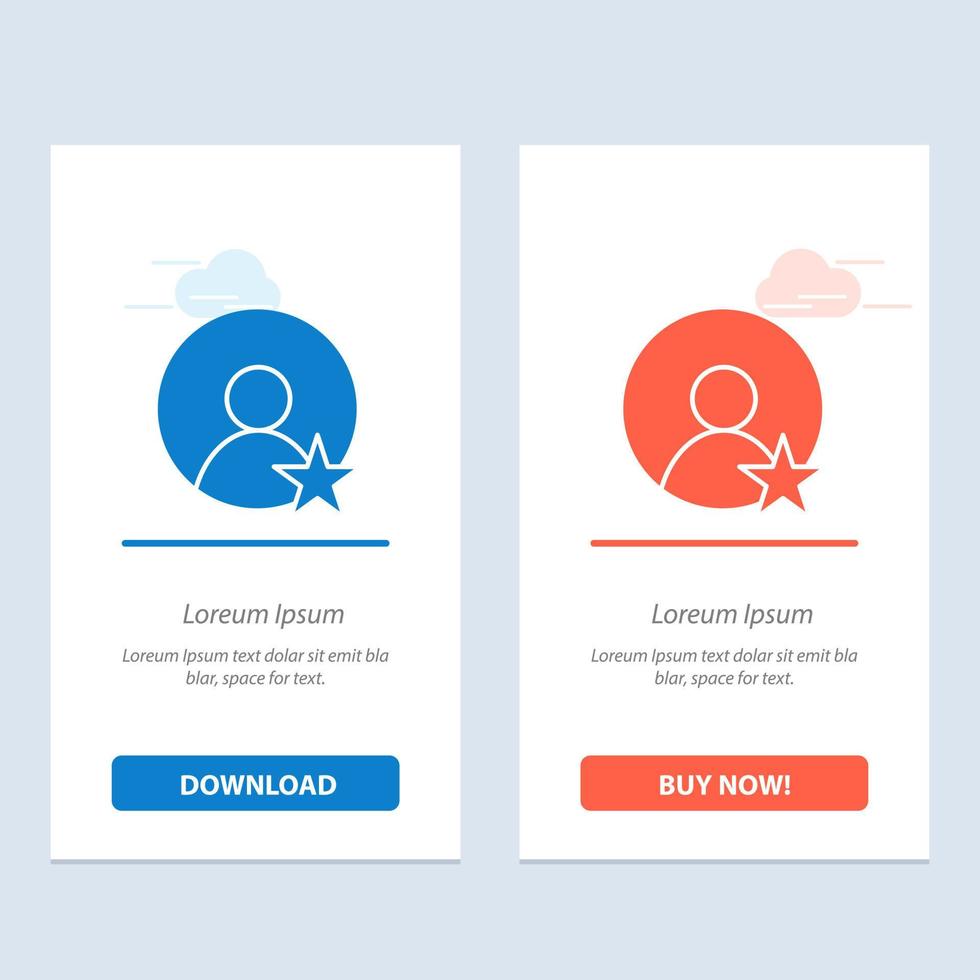 Rating User Profile  Blue and Red Download and Buy Now web Widget Card Template vector