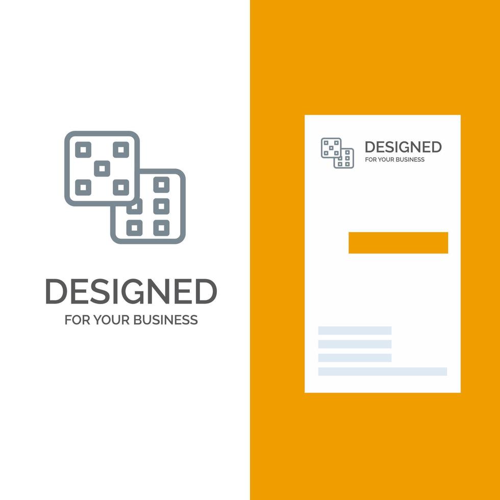 Dice Gaming Probability Grey Logo Design and Business Card Template vector