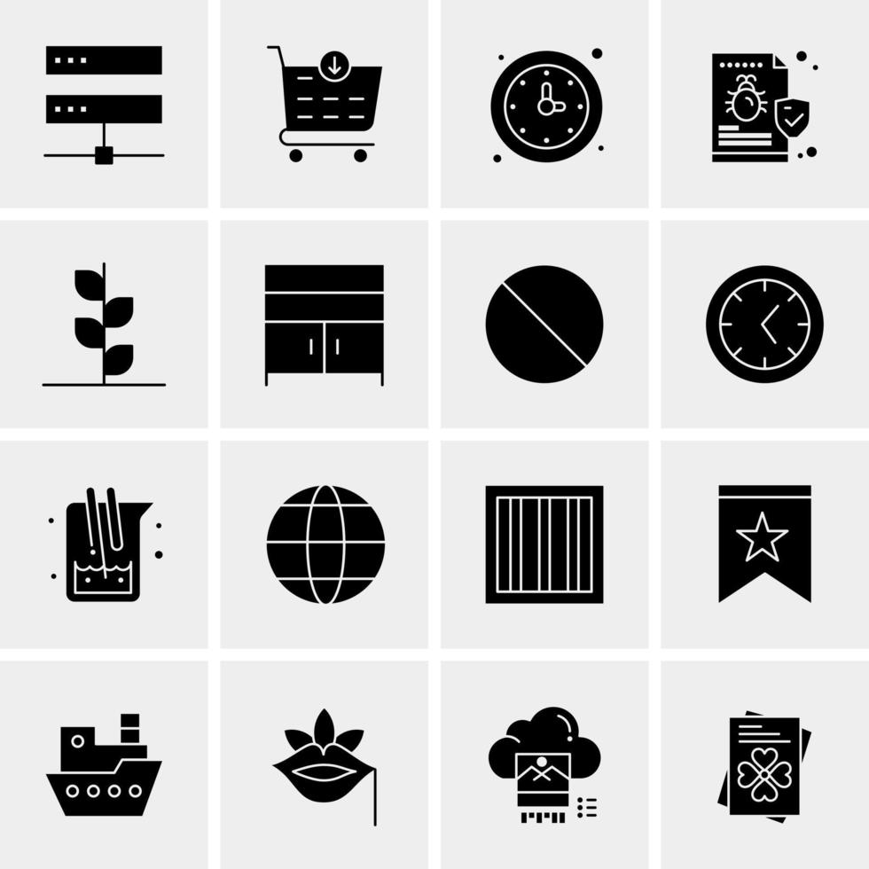 16 iconos universales de negocios vector ilustración de icono creativo para usar en proyectos relacionados con la web y dispositivos móviles