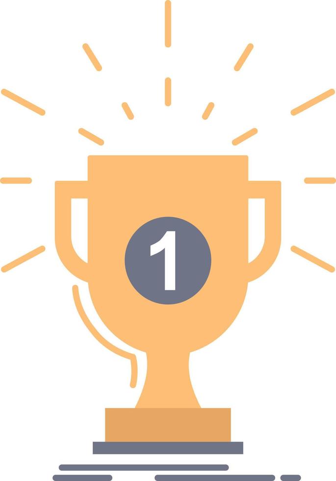 award cup prize reward victory Flat Color Icon Vector