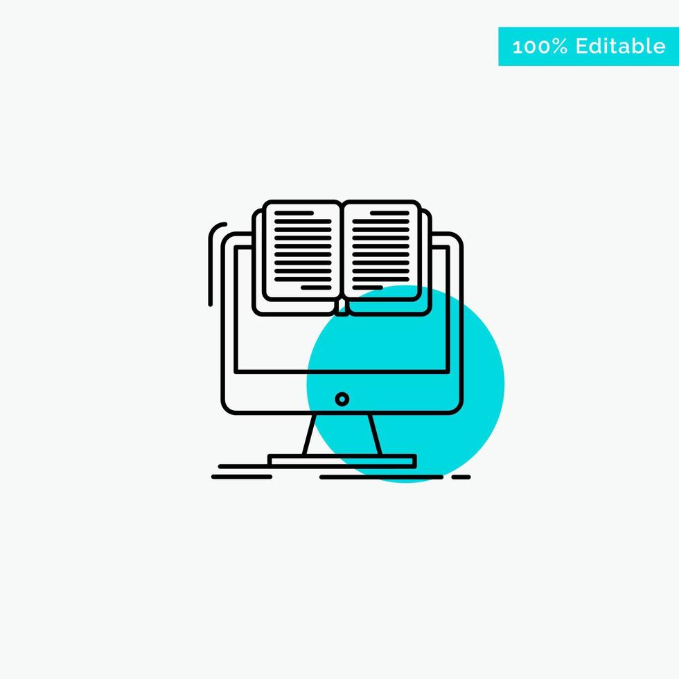 Document File Computer Cv Book turquoise highlight circle point Vector icon