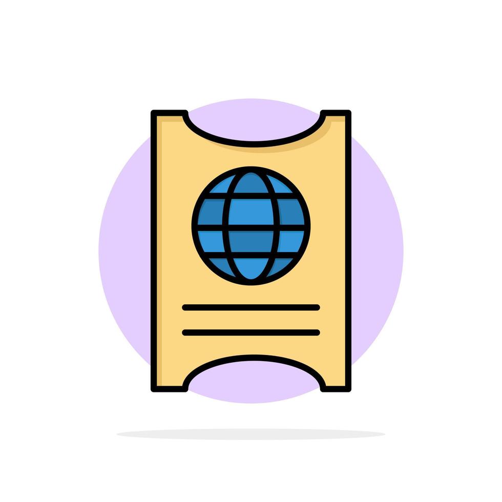 Pass Passport Ticket Hotel Abstract Circle Background Flat color Icon vector