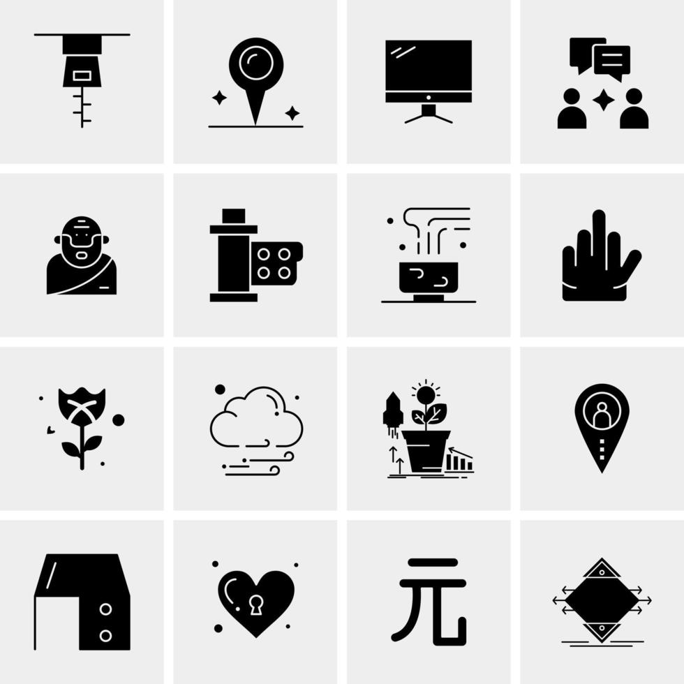 16 iconos universales de negocios vector ilustración de icono creativo para usar en proyectos relacionados con la web y dispositivos móviles