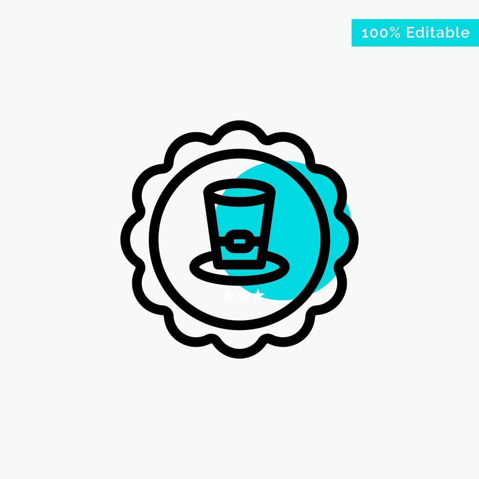 Glass Drink Sign Usa turquoise highlight circle point Vector icon