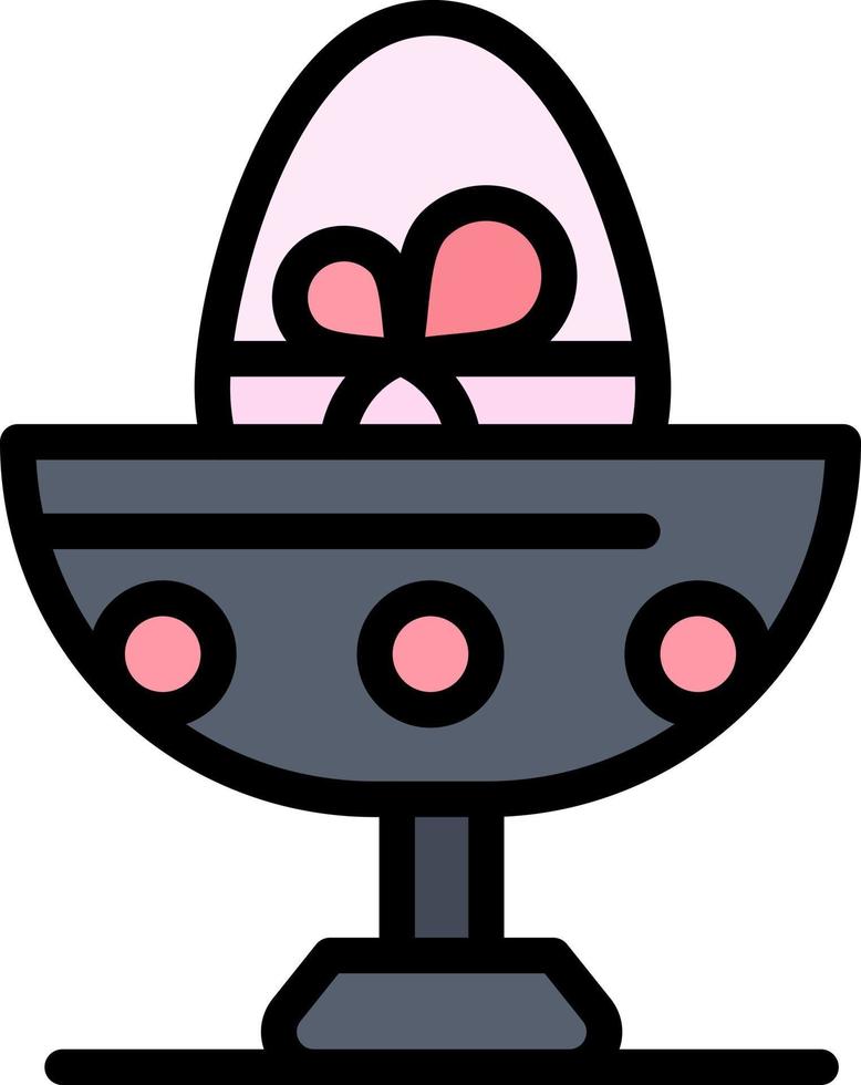 Boiled Boiled Egg Easter Egg Food Business Logo Template Flat Color vector