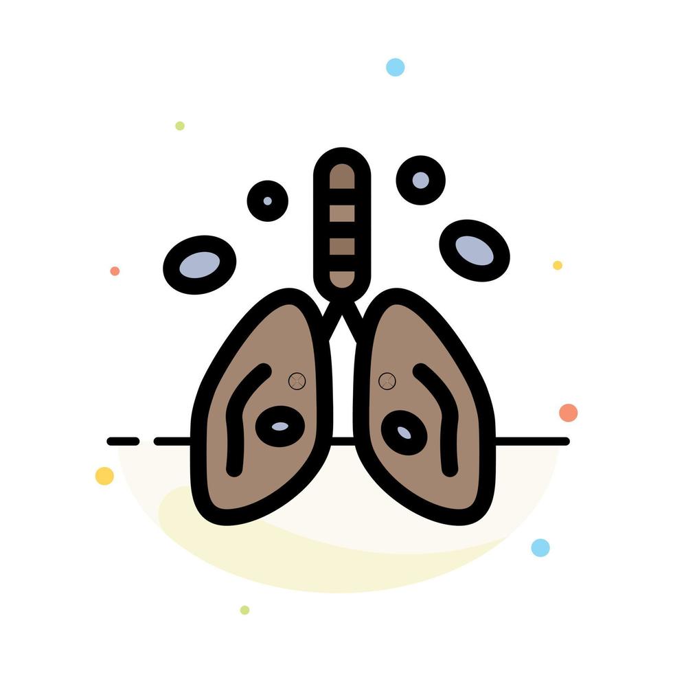 Pollution Cancer Heart Lung Organ Abstract Flat Color Icon Template vector