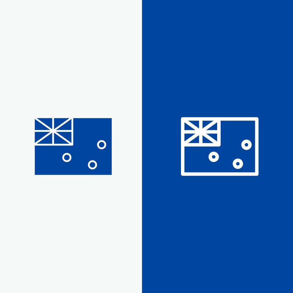 Aussie Australia Country Flag Line and Glyph Solid icon Blue banner Line and Glyph Solid icon Blue banner vector