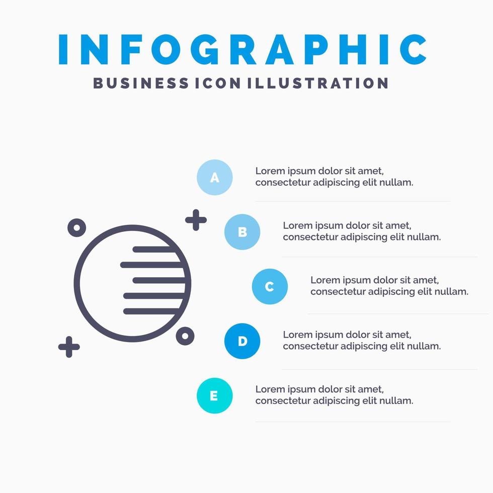 Astronomy Planet Space Line icon with 5 steps presentation infographics Background vector