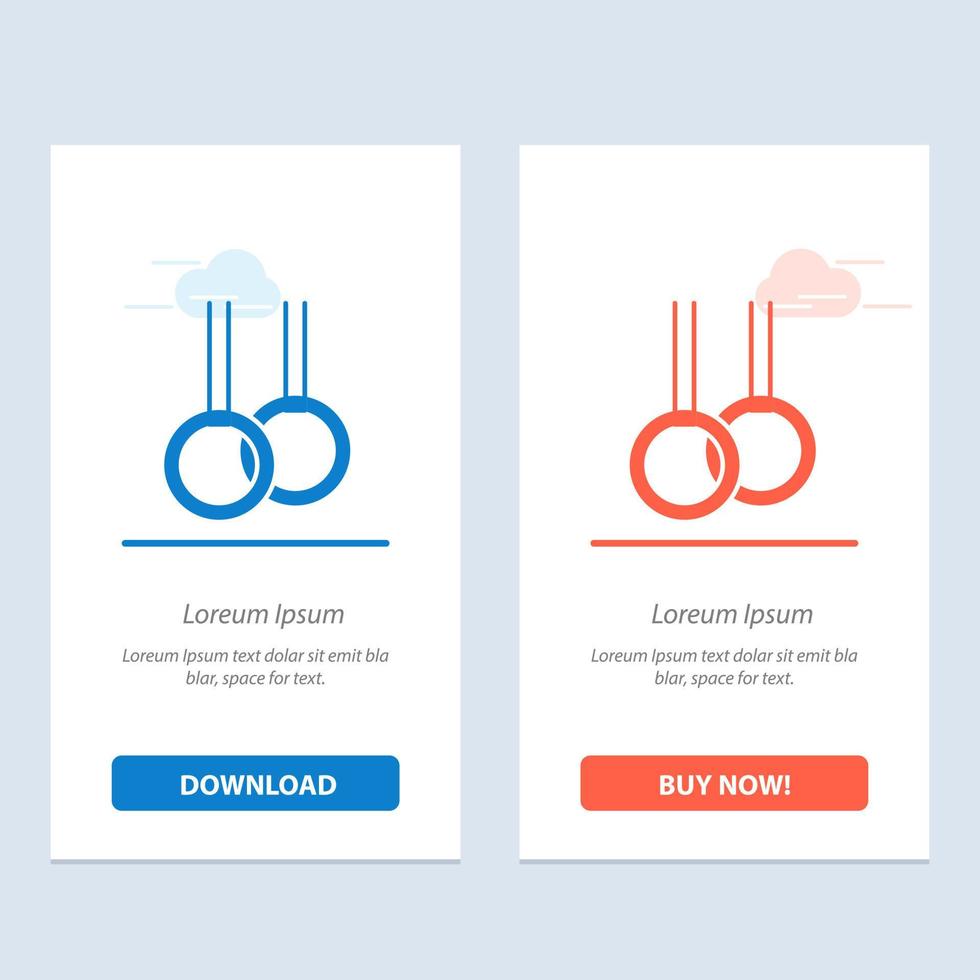 Athletic Gymnastics Rings  Blue and Red Download and Buy Now web Widget Card Template vector