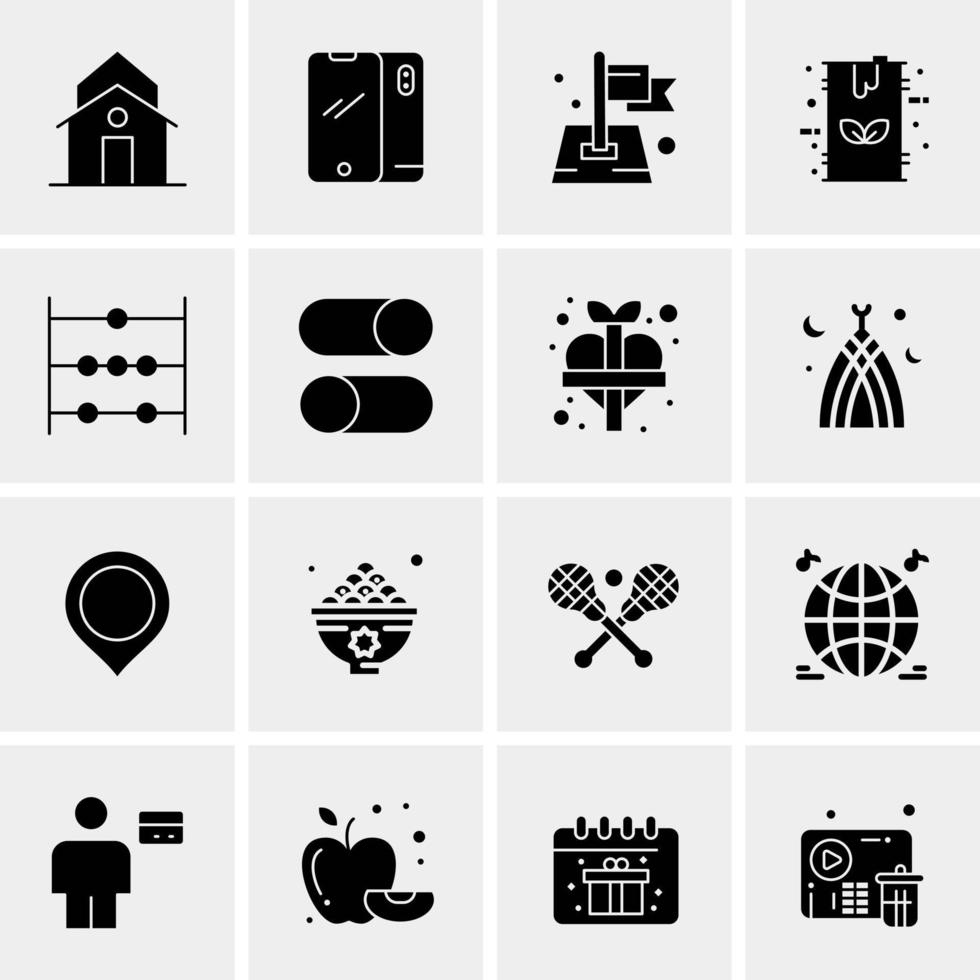 16 iconos universales de negocios vector ilustración de icono creativo para usar en proyectos relacionados con la web y dispositivos móviles