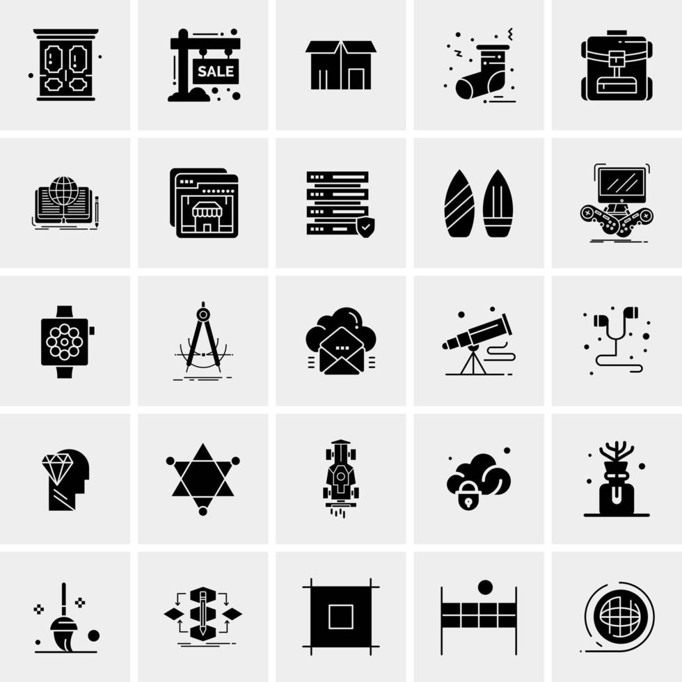 25 iconos de negocios universales vector ilustración de icono creativo para usar en proyectos relacionados con la web y dispositivos móviles