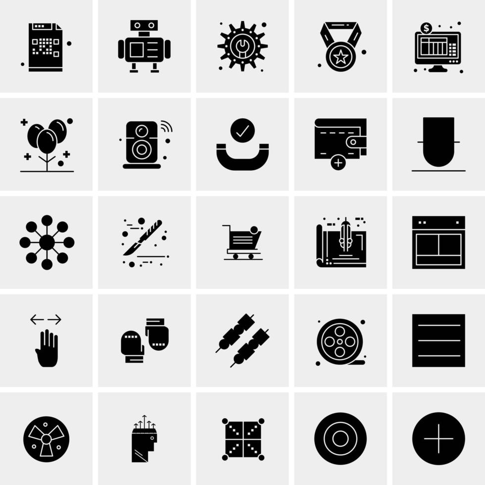 25 iconos de negocios universales vector ilustración de icono creativo para usar en proyectos relacionados con la web y dispositivos móviles