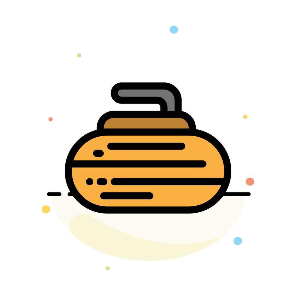 Bowls Curling Equipment Sport Abstract Flat Color Icon Template vector