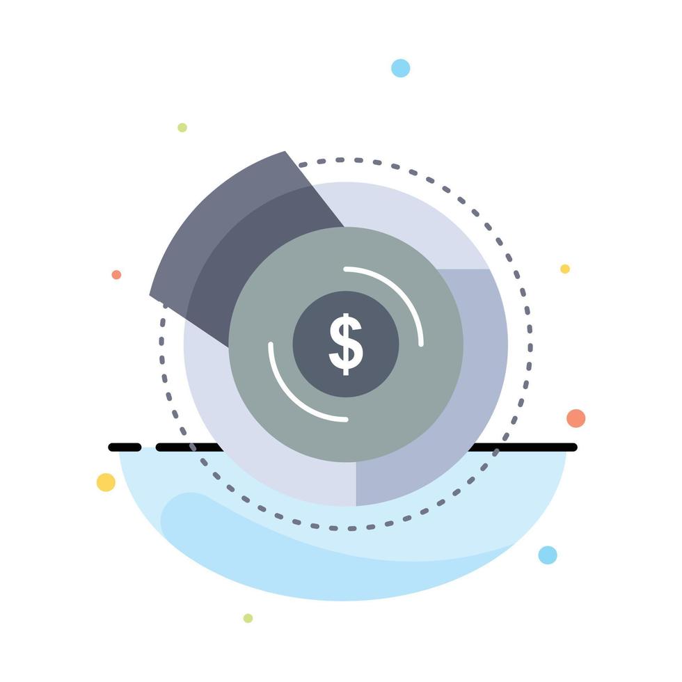 Balance budget diagram financial graph Flat Color Icon Vector