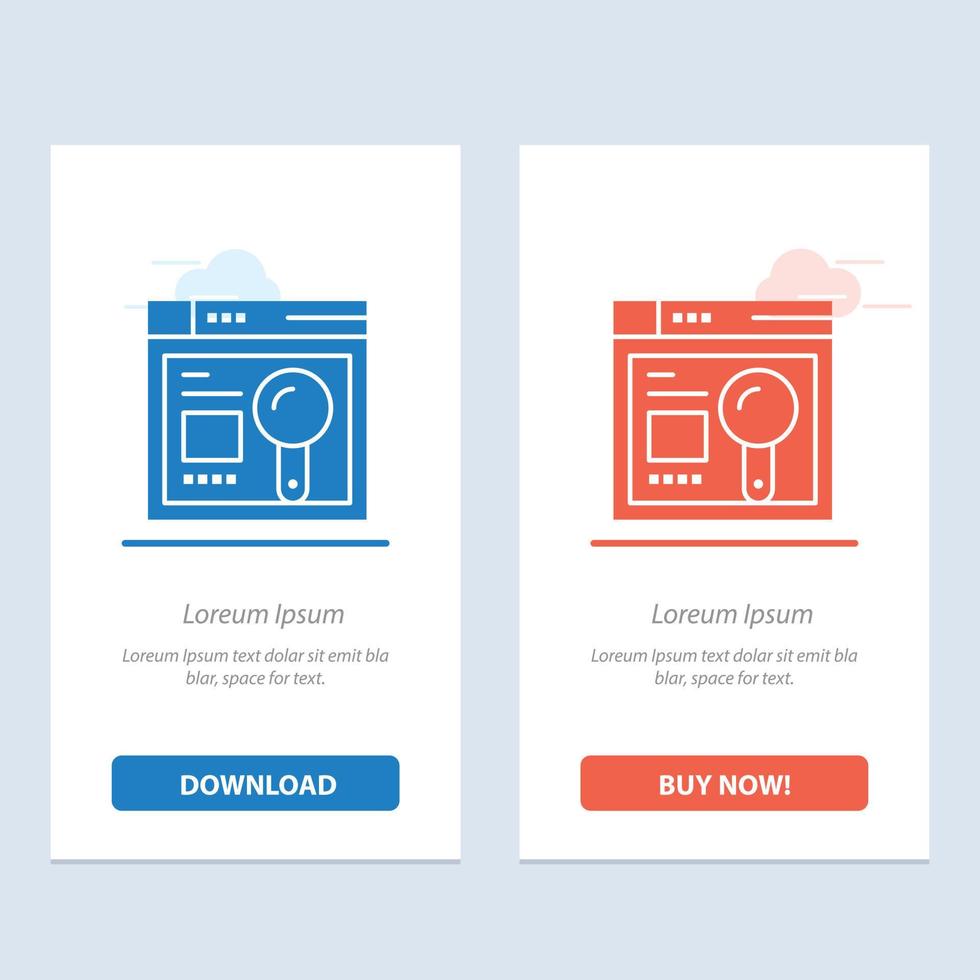 Browser Web Search Education  Blue and Red Download and Buy Now web Widget Card Template vector