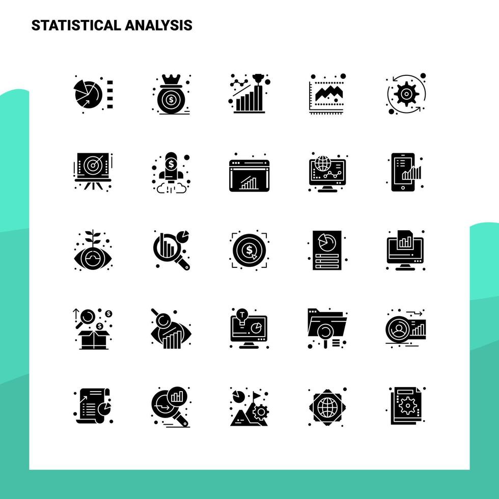 25 Statistical Analysis Icon set Solid Glyph Icon Vector Illustration Template For Web and Mobile Ideas for business company