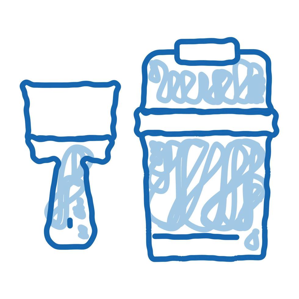 Spatula Bucket doodle icon hand drawn illustration vector