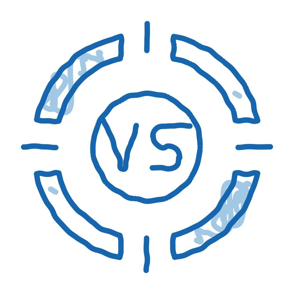 Vs Target doodle icon hand drawn illustration vector