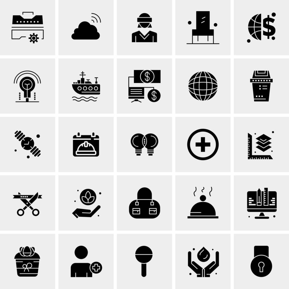 25 iconos de negocios universales vector ilustración de icono creativo para usar en proyectos relacionados con la web y dispositivos móviles