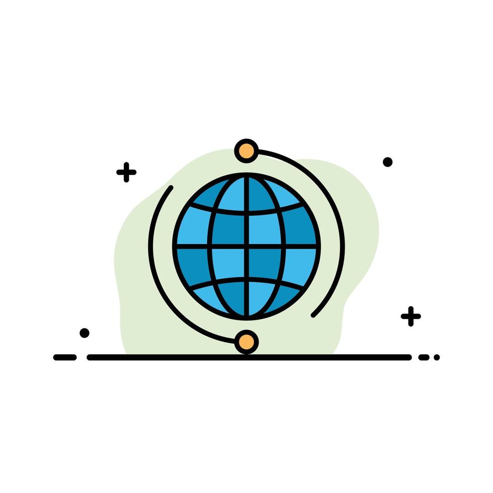 Globe Business Connect Connection Global Internet World  Business Flat Line Filled Icon Vector Banner Template