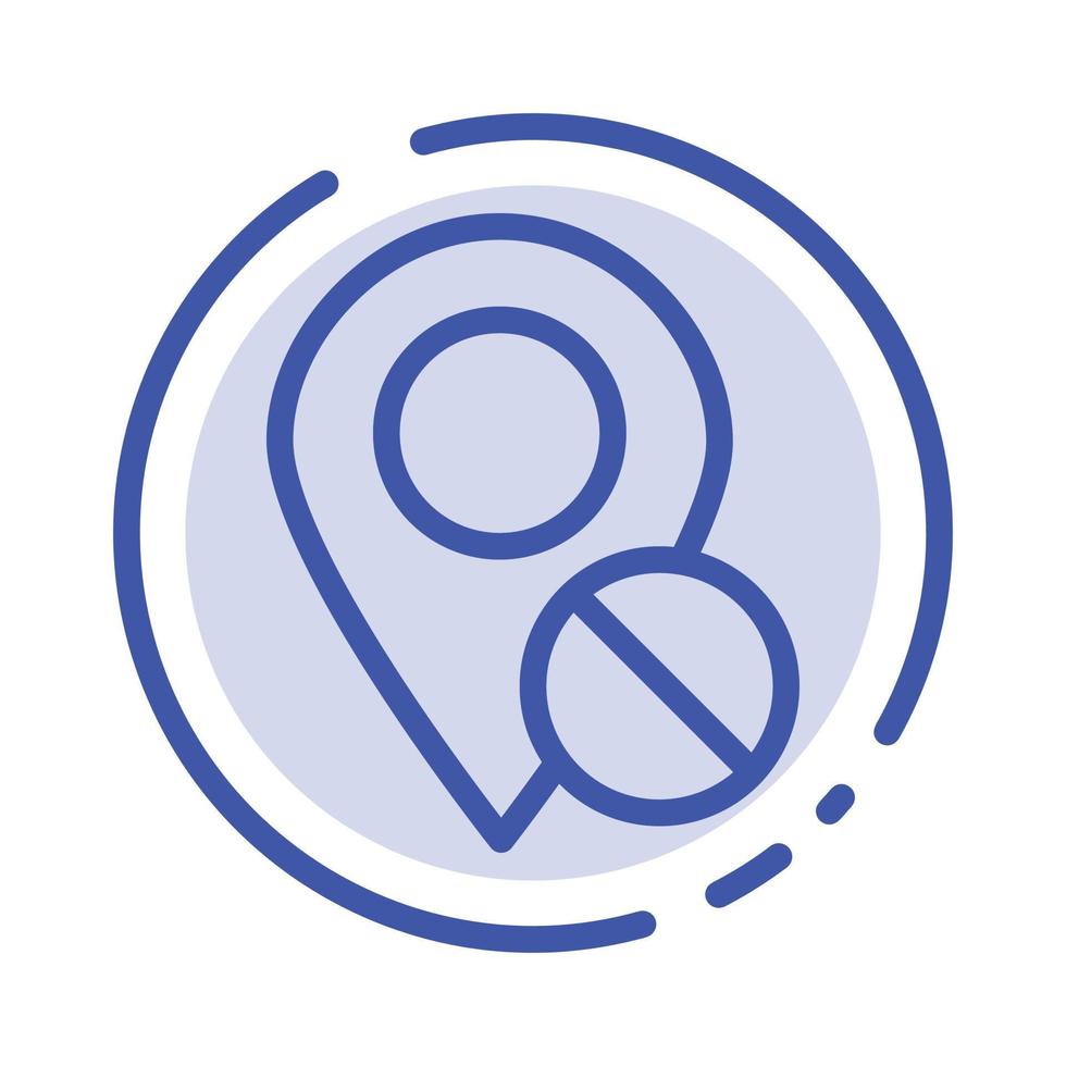 Location Map Marker Pin Medical Blue Dotted Line Line Icon vector