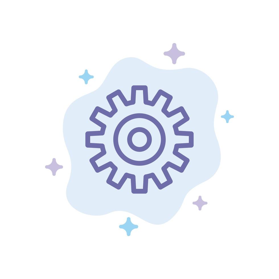 Rueda de ajuste de engranajes cogs icono azul sobre fondo de nube abstracta vector