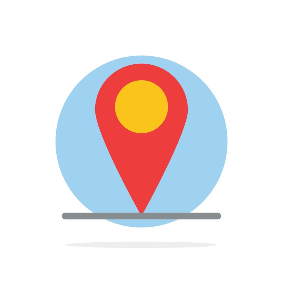 Global Location Pin World Abstract Circle Background Flat color Icon vector