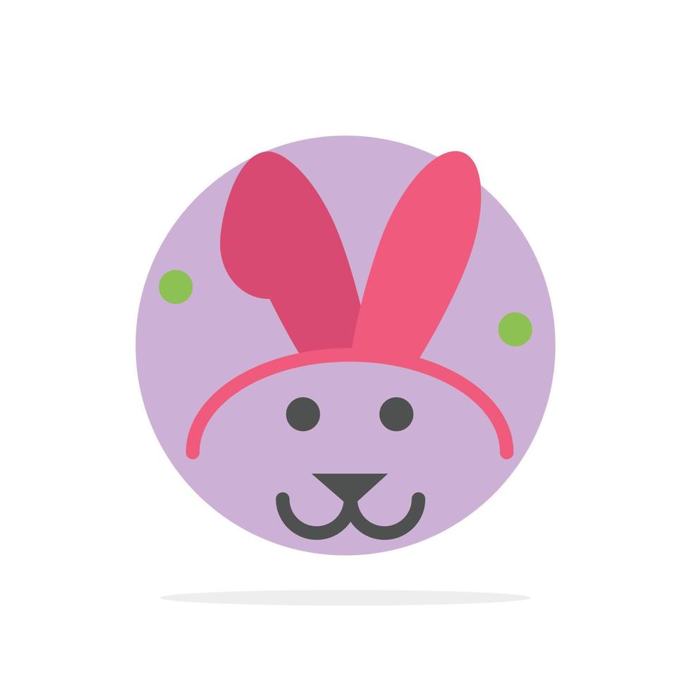 conejito conejo de pascua icono de color plano de fondo de círculo abstracto vector