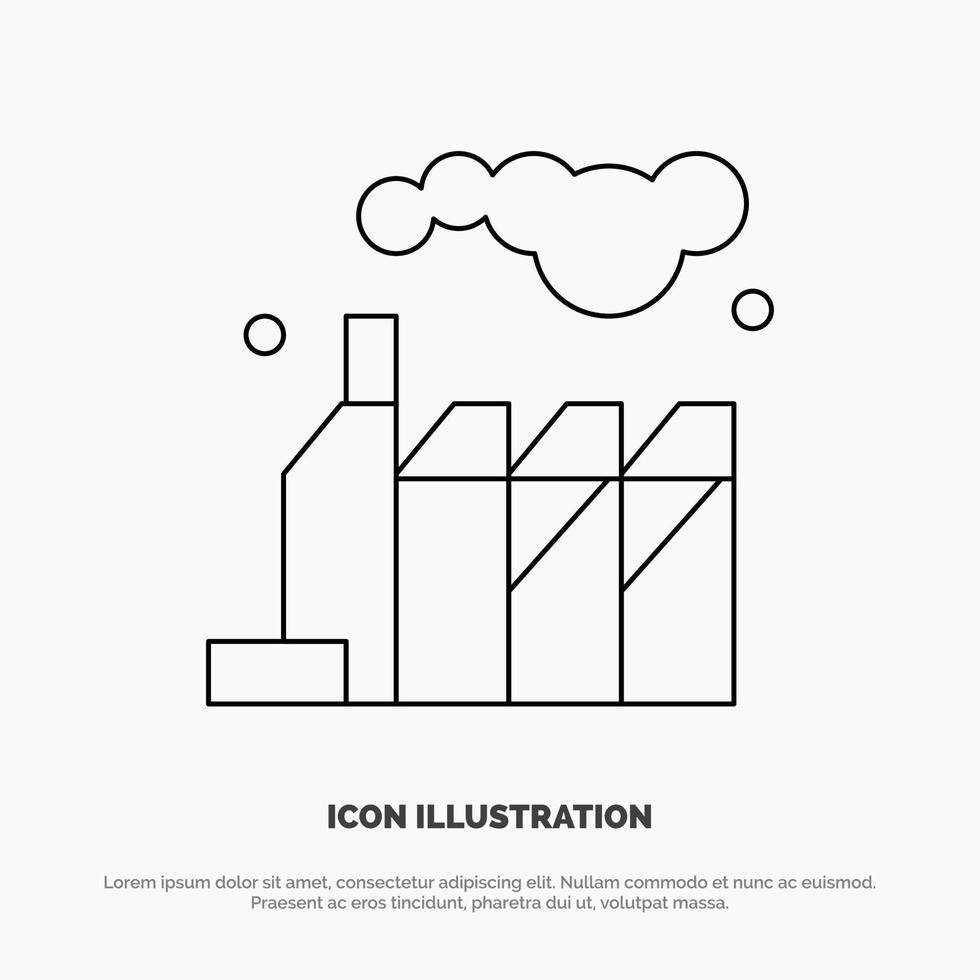 Energy Pollution Factory Line Icon Vector