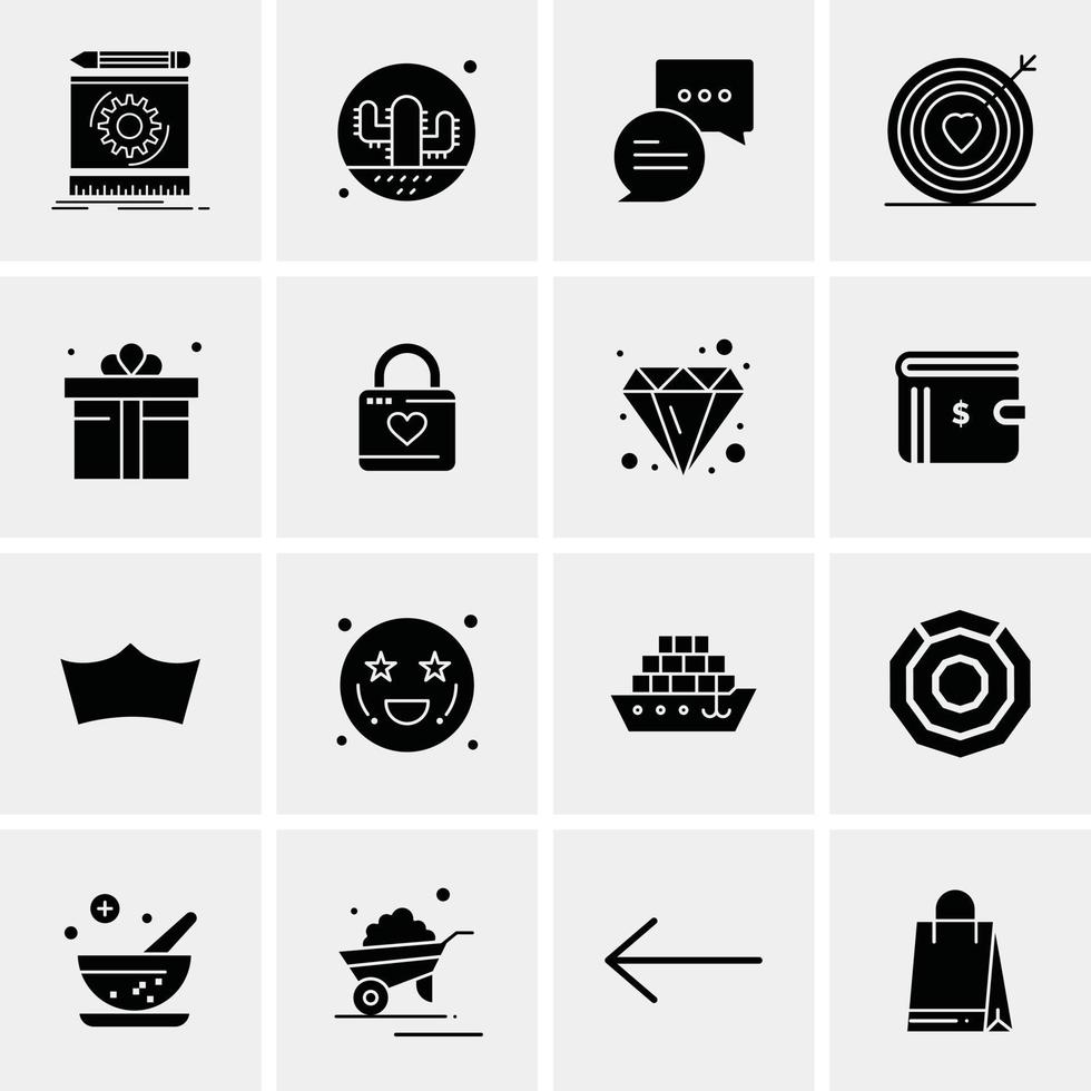 16 iconos universales de negocios vector ilustración de icono creativo para usar en proyectos relacionados con la web y dispositivos móviles