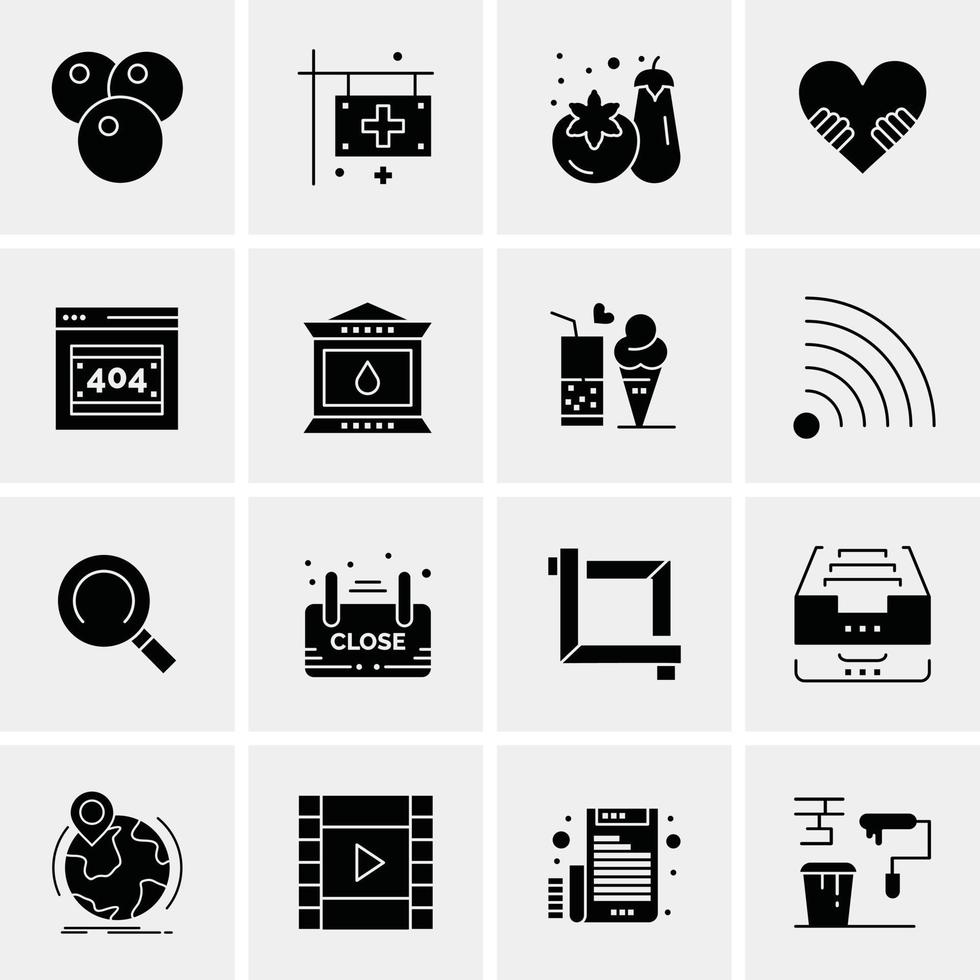 16 iconos universales de negocios vector ilustración de icono creativo para usar en proyectos relacionados con la web y dispositivos móviles