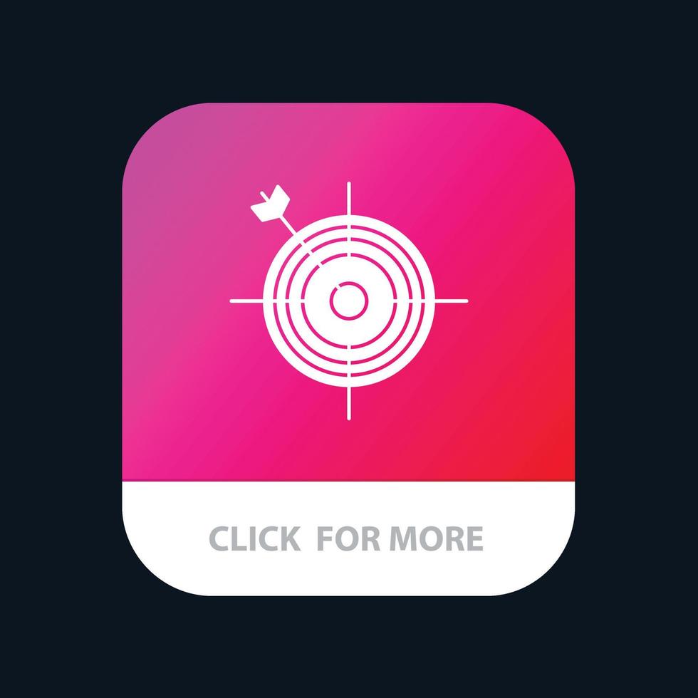 Focus Board Dart Arrow Target Mobile App Button Android and IOS Glyph Version vector