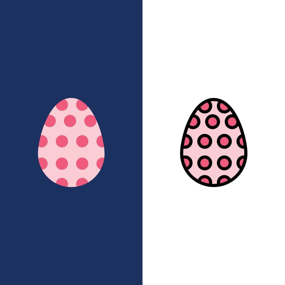 Decoration Easter Easter Egg Egg  Icons Flat and Line Filled Icon Set Vector Blue Background